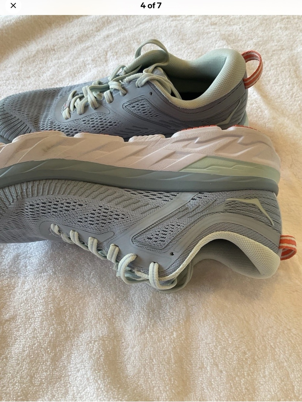 Hoka Women's Athletic Shoes in Blue with Orange Accents - Picture 4 of 7